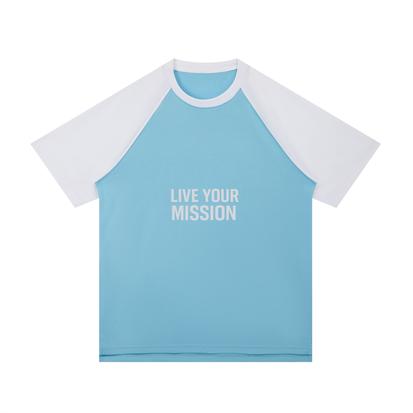 Contrast Raglan Sleeve Mesh T-Shirt