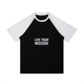 Contrast Raglan Sleeve Mesh T-Shirt