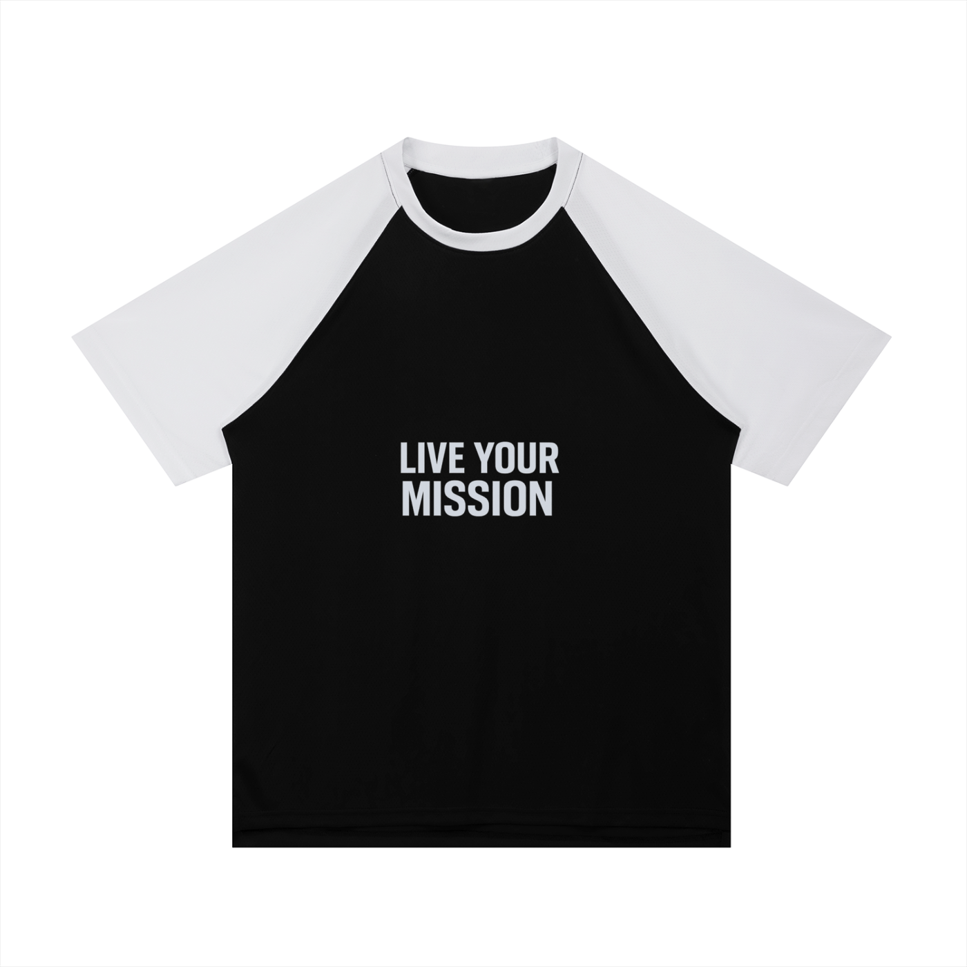 Contrast Raglan Sleeve Mesh T-Shirt