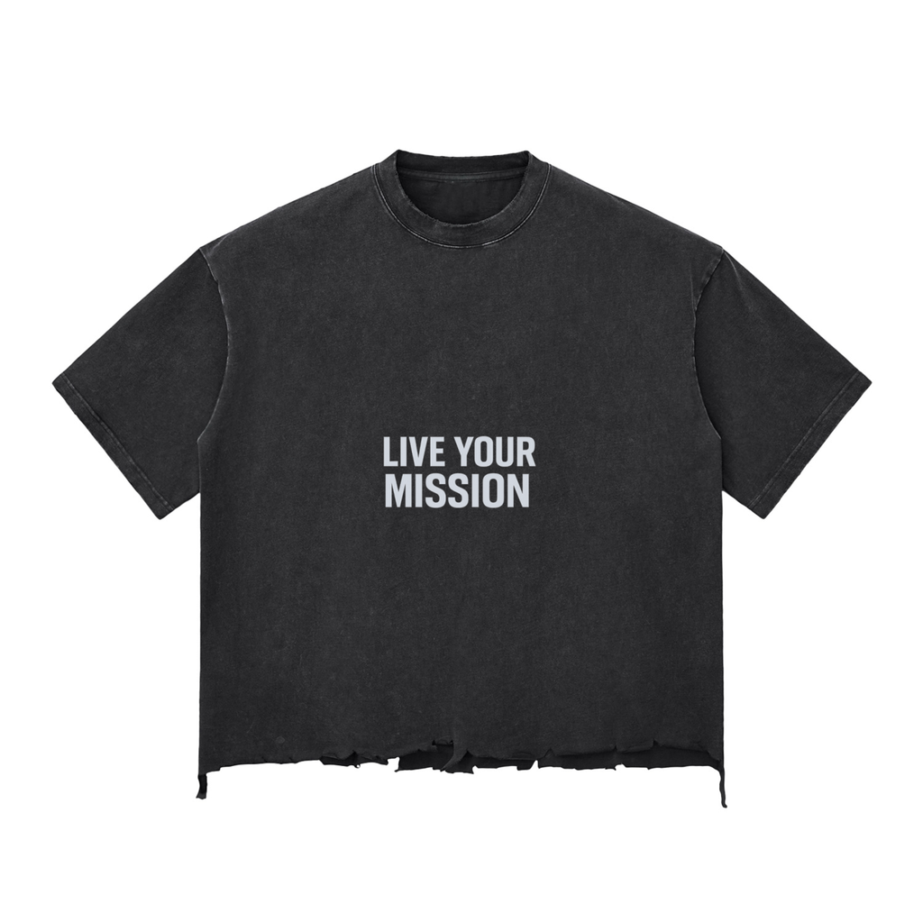 Snow Wash Raw-Hem Boxy T-shirt