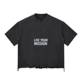 Snow Wash Raw-Hem Boxy T-shirt