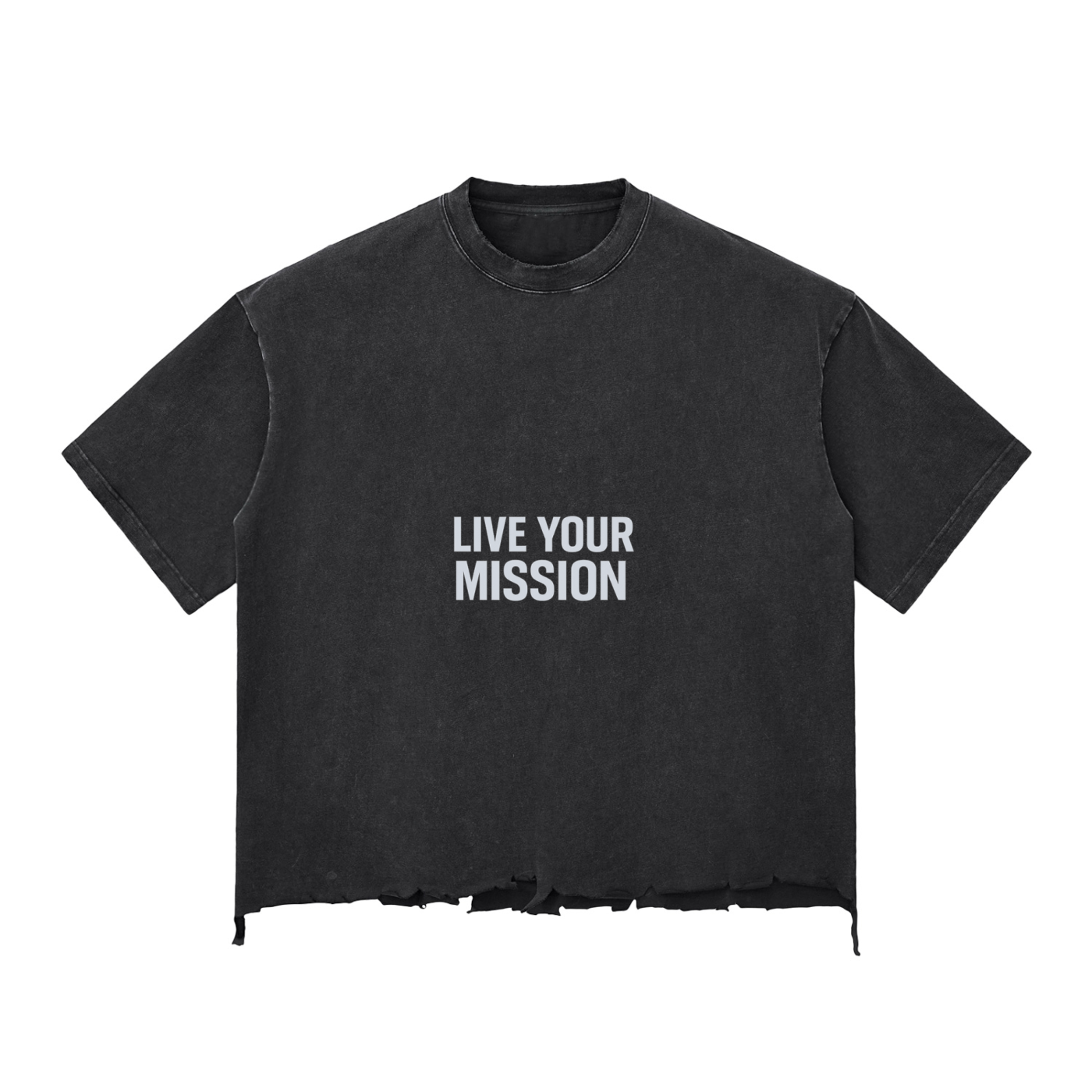 Snow Wash Raw-Hem Boxy T-shirt