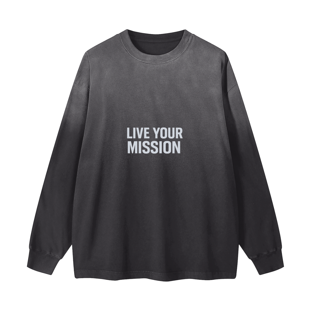 Gradient Washed Long Sleeve T-Shirt